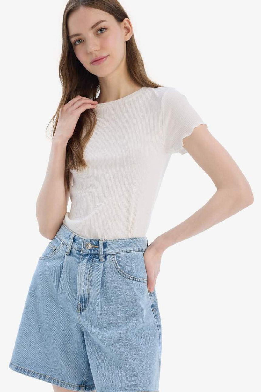 DeFacto K7064AZ Kadın T-Shirt - Siyah