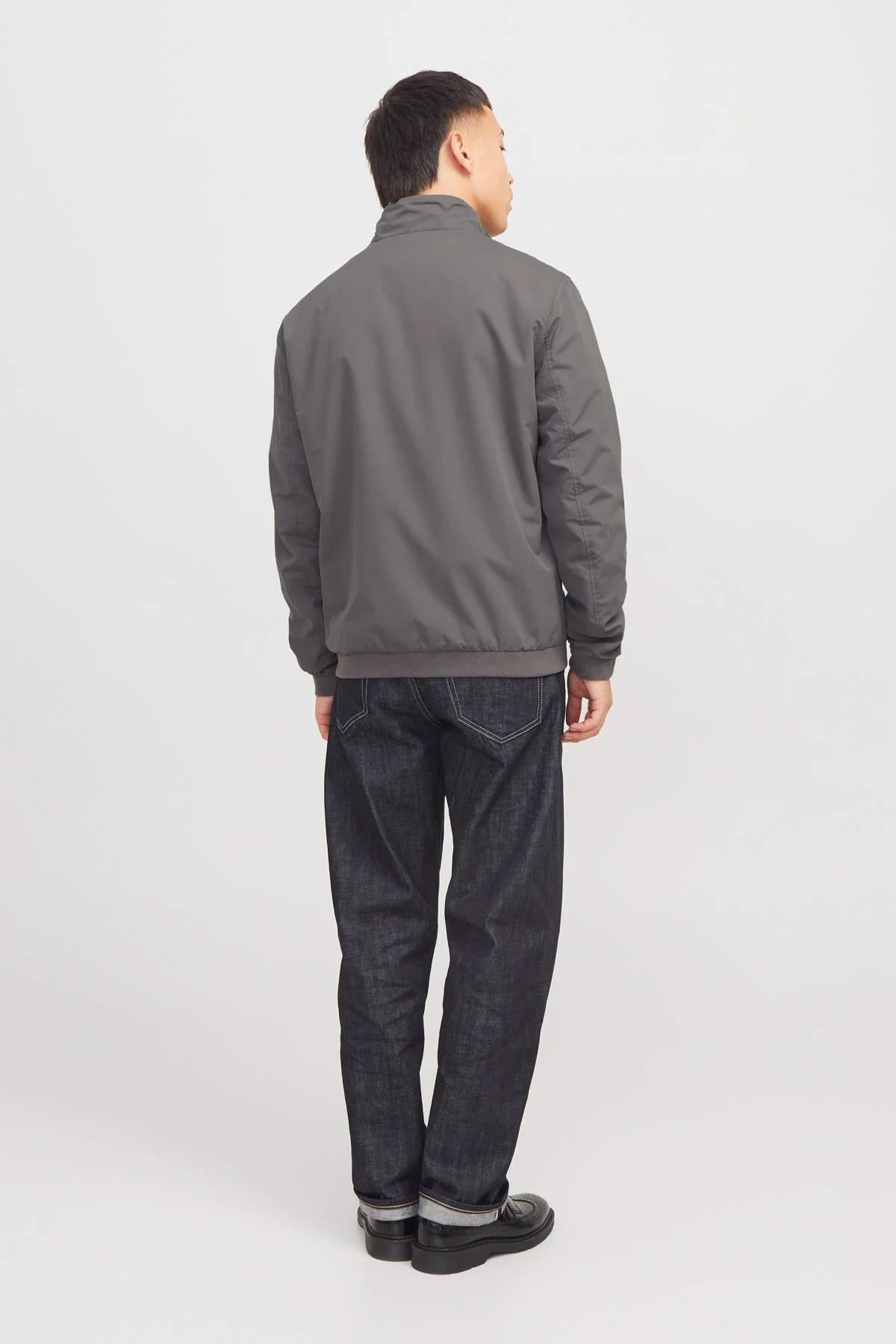 Jack & Jones Rush Harrington Erkek Rüzgarlık 12204277 - Koyu Gri