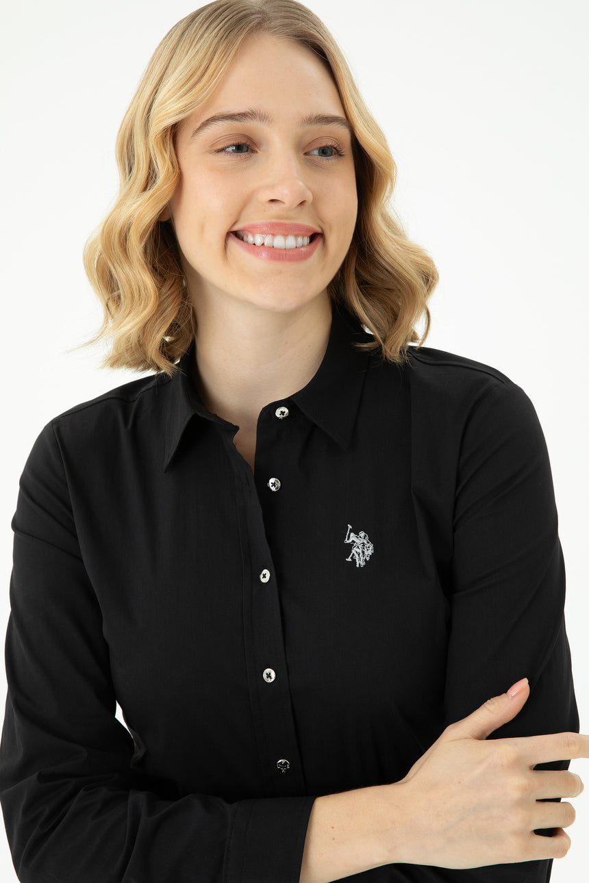 US POLO ASSN BAYAN DOKUMA GÖMLEK 1671629 - Siyah