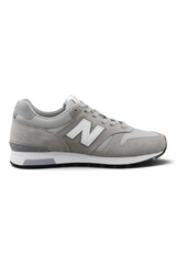 Sporline New Balance WL565GRY gri ve beyaz renkli, dokuma kumaş detaylı, günlük kullanıma uygun kadın spor ayakkabı