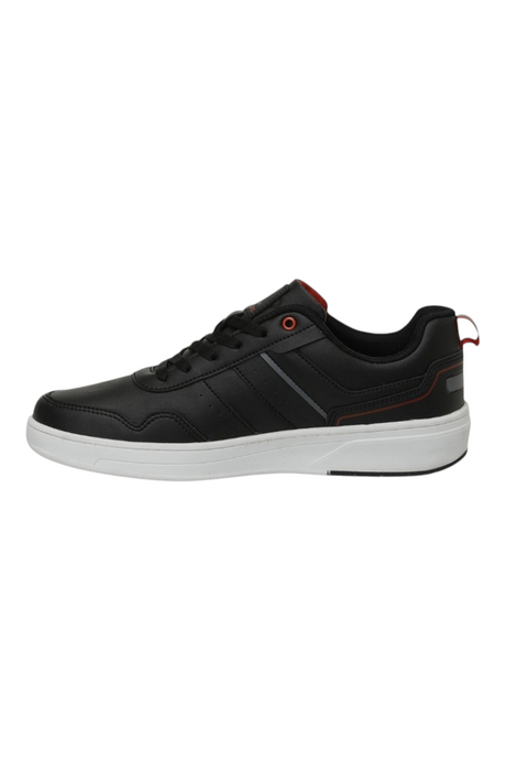 Sporline Kinetix Panzo siyah ve ekru renkli, PU malzemeden üretilmiş erkek sneaker ayakkabı