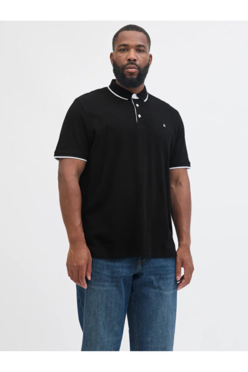 JACK&JONES PLUS JJEPAULOS POLO SS NOOS PLS 12143859 - Koyu Gri