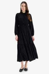 Defacto Kadın Long Sleeve Woven Dress D5851Ax - Siyah