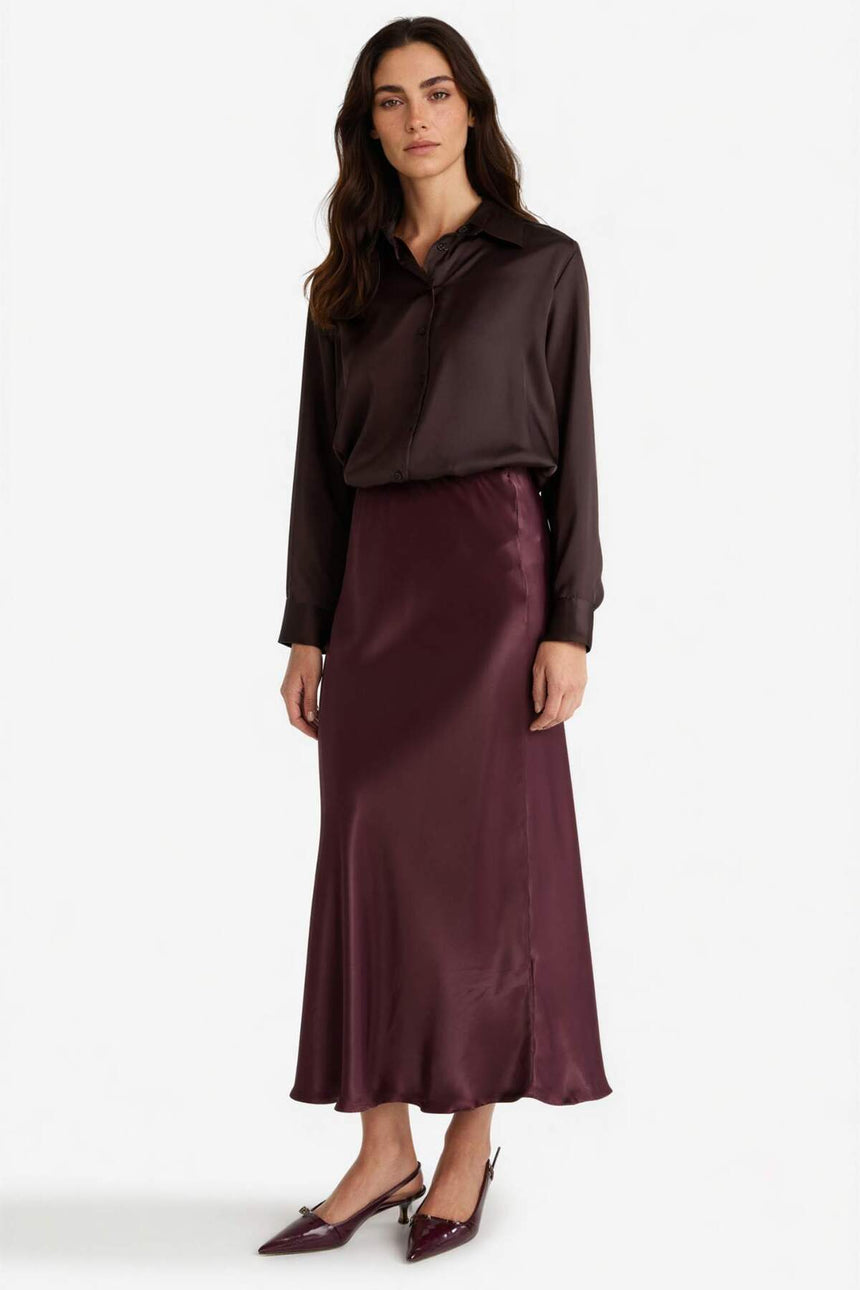 Defacto Kadın Woven Skirt B1867Ax - Bordo