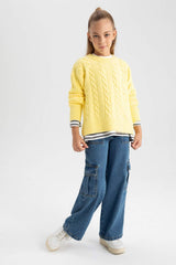 Defacto Çocuk Pullover B1556A8 - Açık Sarı