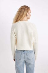Defacto Kadın Cardigan R1389Az - Ekru