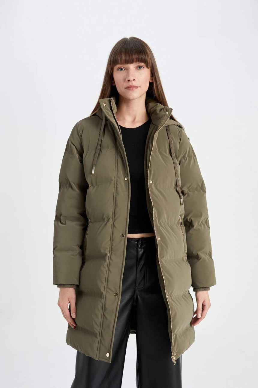 Defacto Kadın Parka C3849AX - Gri/ Kahverengi