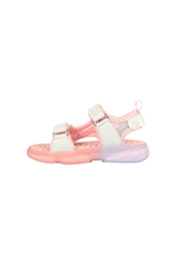 Sporline Vicco pudra pembe renkli, microfiber ve tekstil malzemeden üretilmiş, cırt cırtlı çocuk sandalet modeli