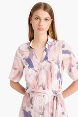 Defacto Kadın Short Sleeve Woven Dress F1827Ax - Pembe