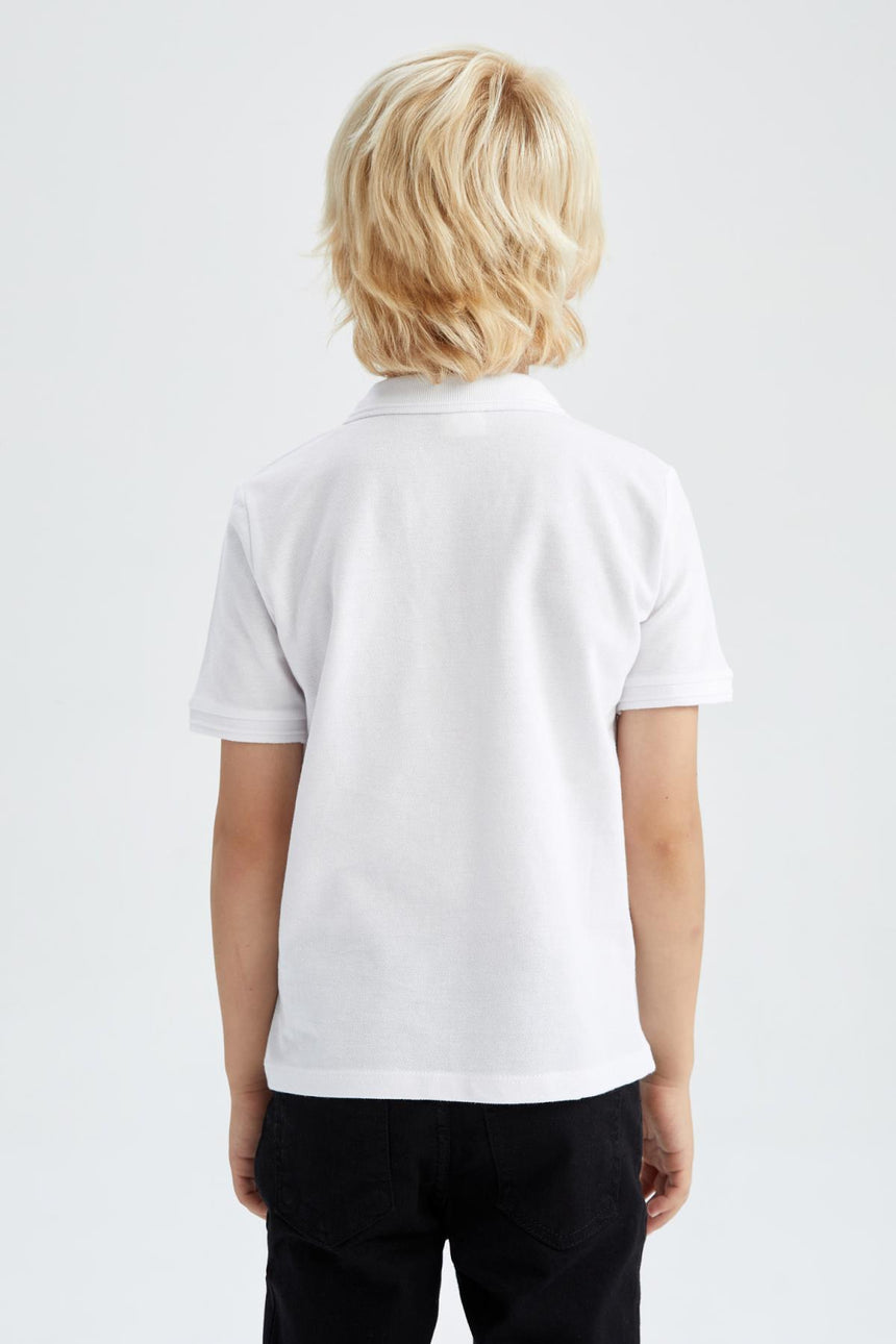 Defacto Çocuk Short Sleeve Polo T-Shirt K1689A6 - Beyaz