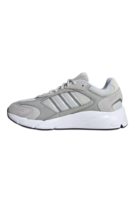 Sporline adidas Crazychaos 2000 gri kadın sneaker, süet deri ve tekstil detaylı, yan profil görünümü.