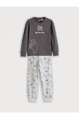 LC Waikiki Çocuk Pijama Takımı S6AV76B4 - Koyu Gri