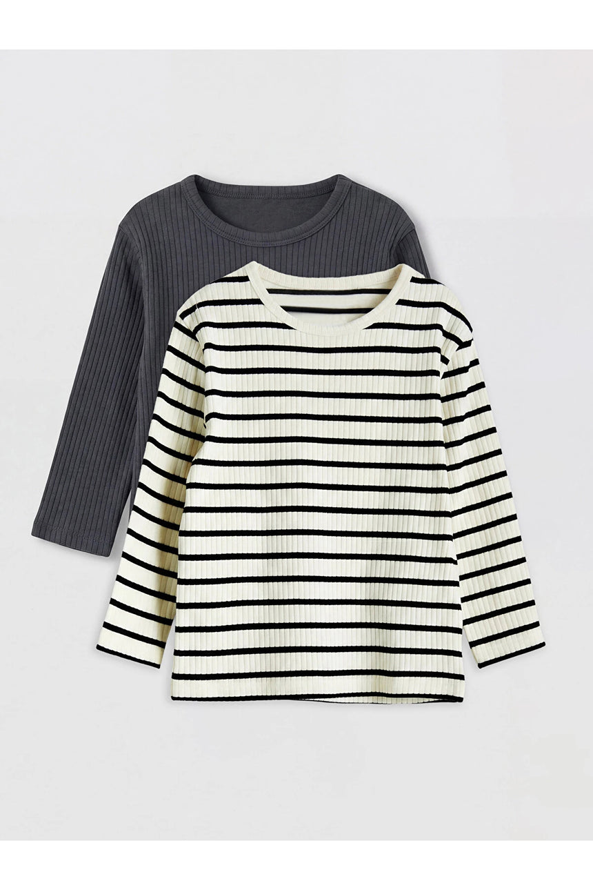 LC Waikiki Çocuk Uzun Kollu T-Shirt W62588D1 - Krem