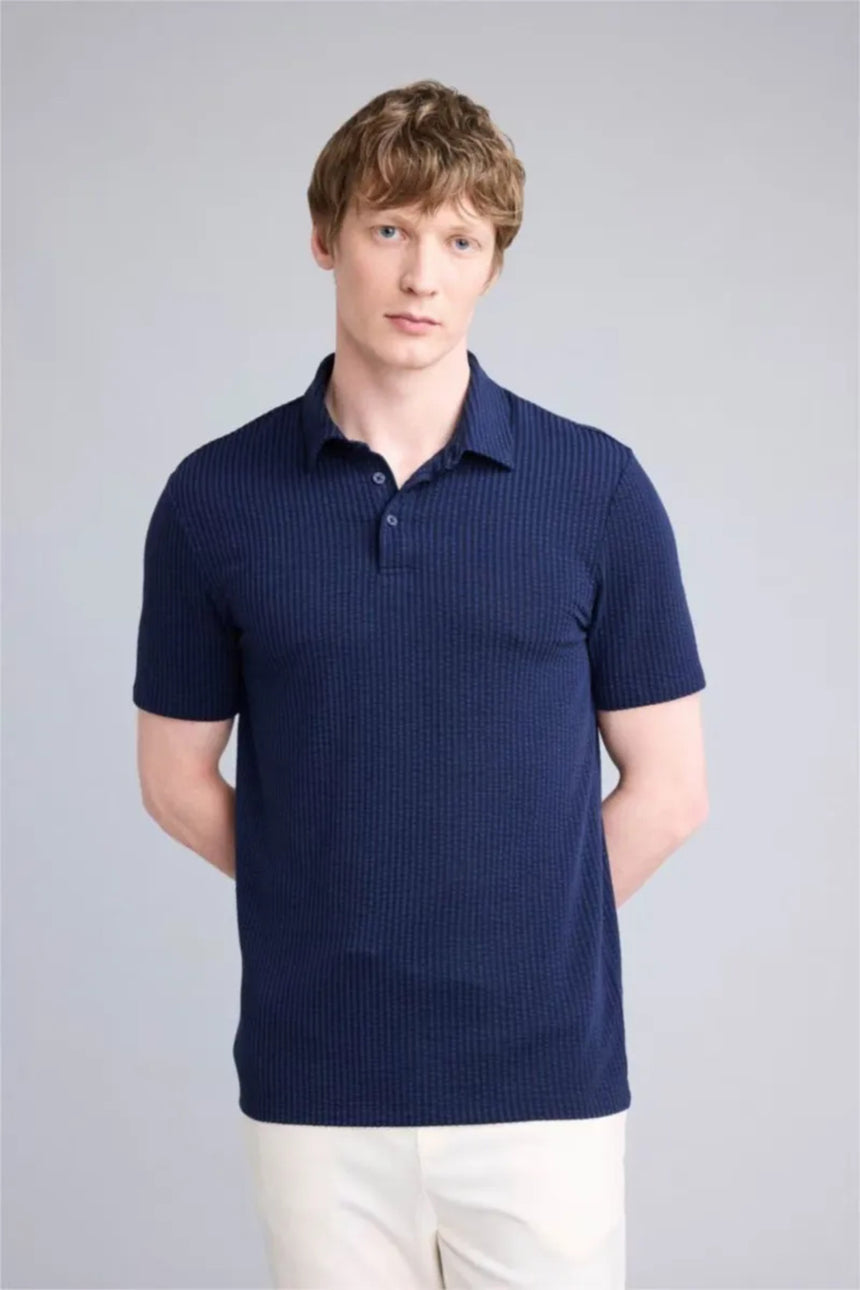 Defacto Erkek Short Sleeve Polo T-Shirt X2594AZ - Koyu Lacivert
