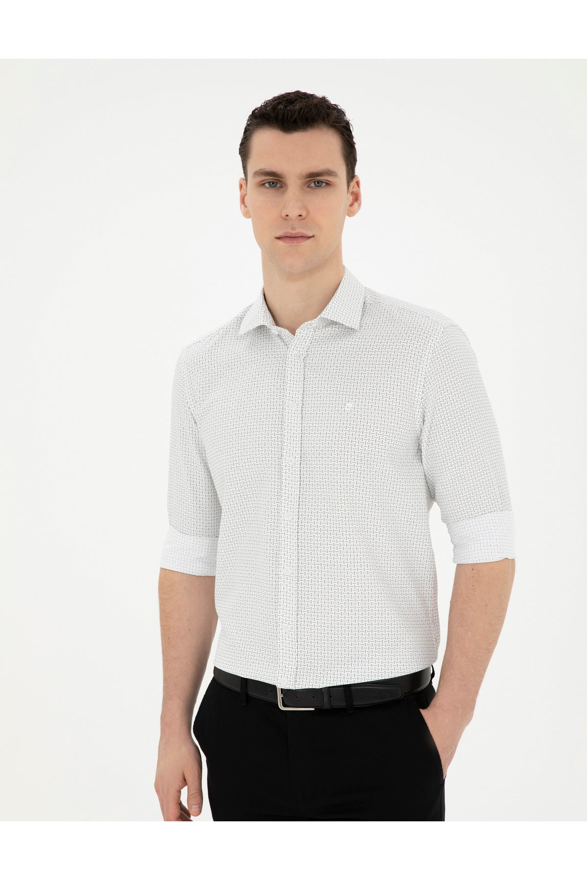 pierre cardin erkek dokuma gömlek 18475574 - Açık Yeşil