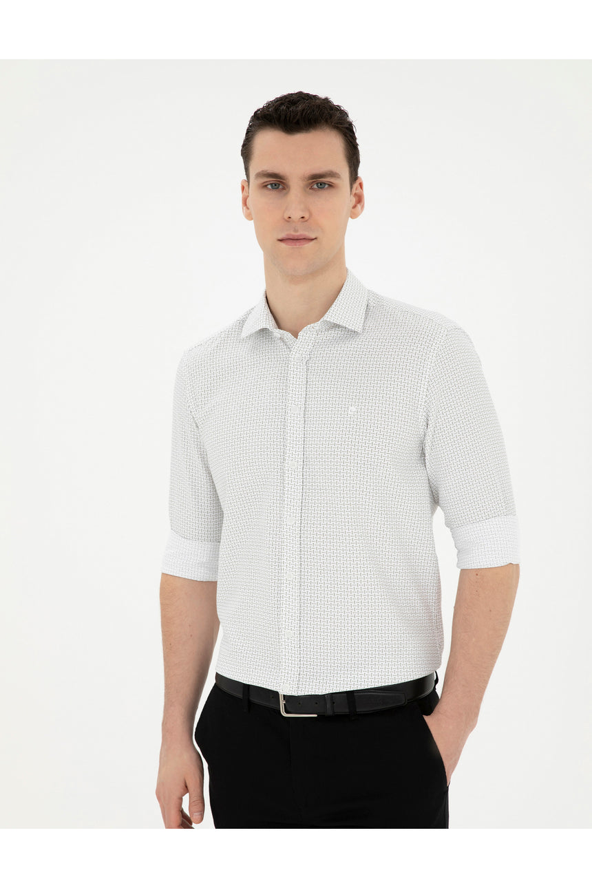 pierre cardin erkek dokuma gömlek 18475574 - Açık Yeşil