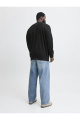 JACK&JONES PLUS JJESOHO SWEAT CREW NECK NOOS PLS 12284682 - Siyah