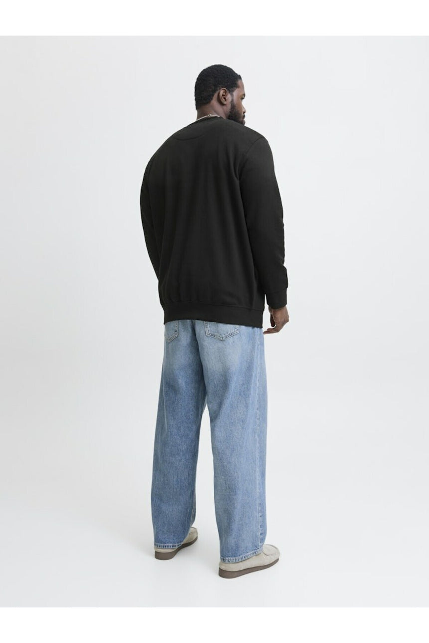 JACK&JONES PLUS JJESOHO SWEAT CREW NECK NOOS PLS 12284682 - Siyah