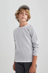 Defacto Çocuk Long Sleeve T-Shirt V1186A6 - Gri