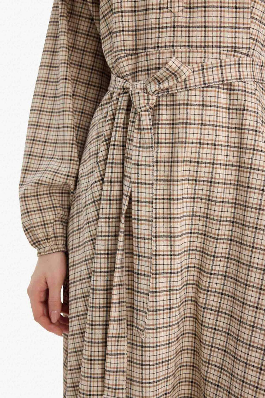 Defacto Kadın Long Sleeve Woven Dress G6019AX - Açık Kahve