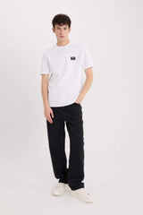 Defacto Erkek T-Shirt D5516Ax - Beyaz
