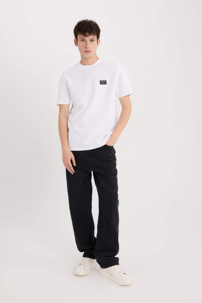 Defacto Erkek T-Shirt D5516Ax - Beyaz