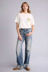 Defacto Kadın Short Sleeve T-Shirt G2471AX - Ekru