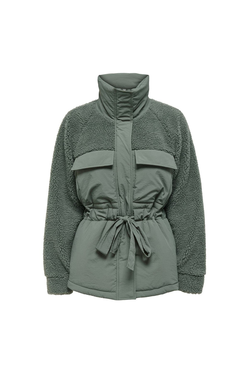 only onlarianna padded mix teddy jacket otw 15266872 - Koyu Yeşil