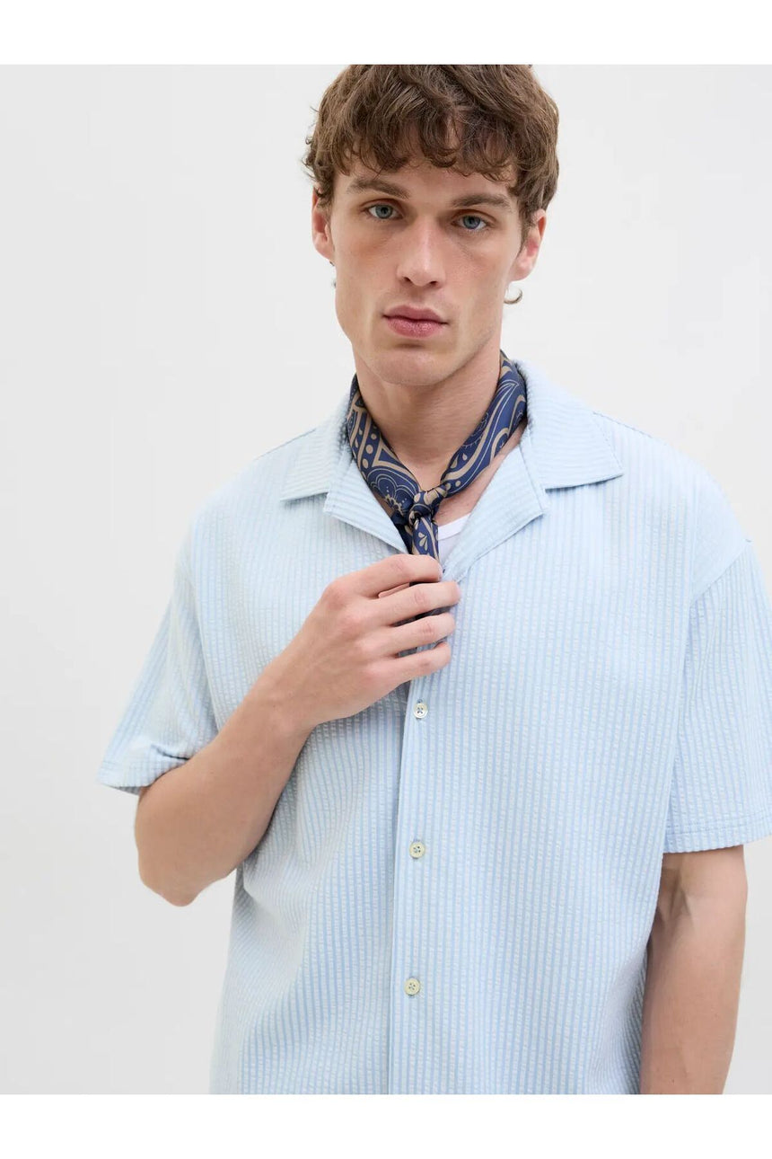 JACK&JONES SHIRT - WITH SLEEVES MALE KNIT CO60/PL40 12285711 - Gök Mavisi
