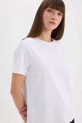 Defacto Kadın Short Sleeve T-Shirt A9428AX - Beyaz