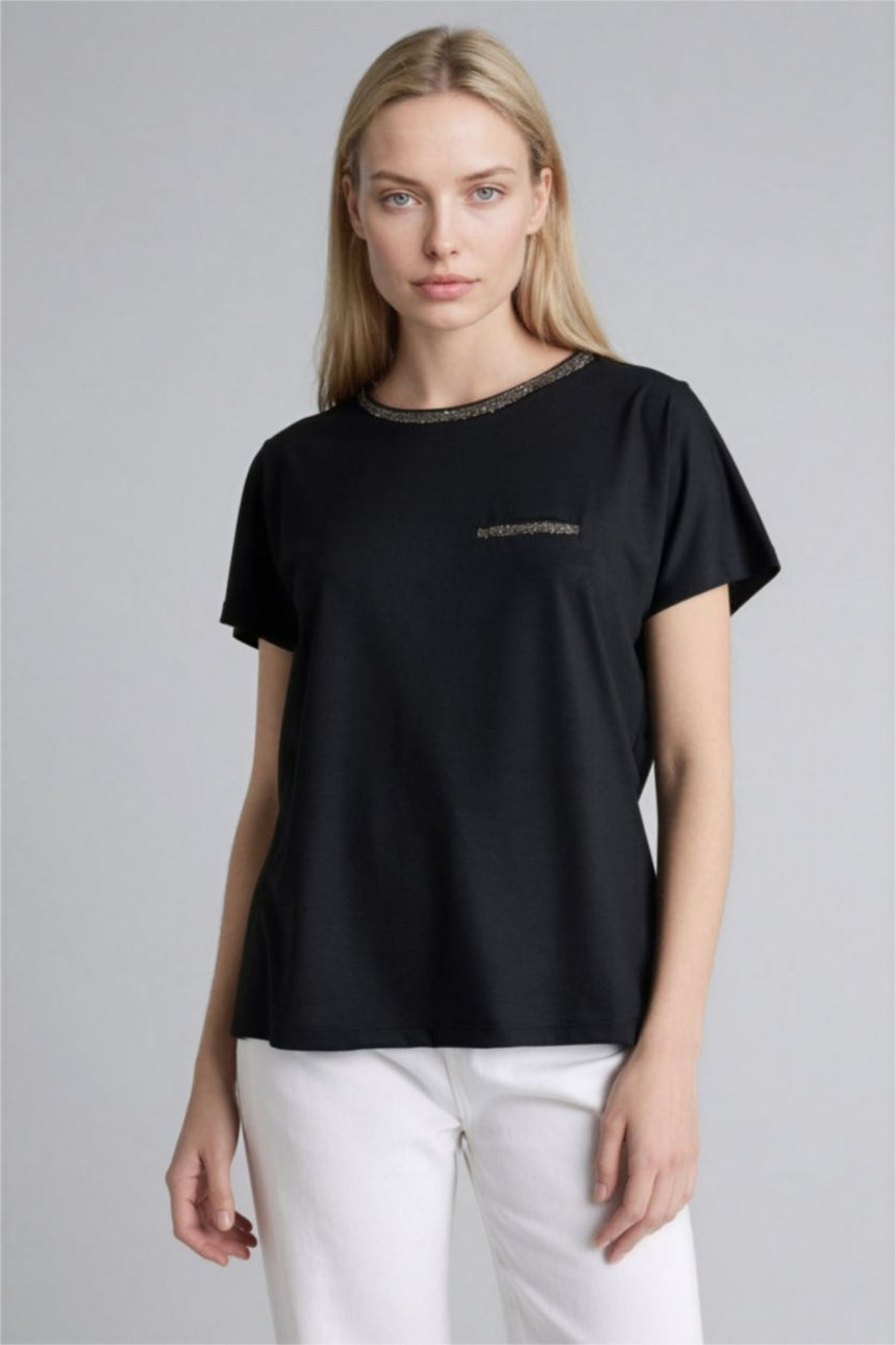Defacto Kadın Short Sleeve T-Shirt K7701AZ - Siyah