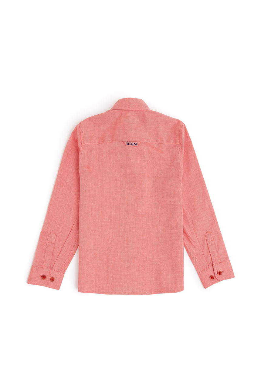 US POLO ASSN ERKEK COCUK DOKUMA GÖMLEK 1840451 - Kırmızı