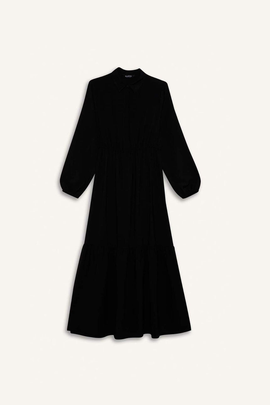 Defacto Kadın Long Sleeve Woven Dress D5851Ax - Siyah