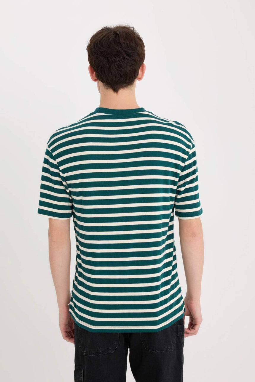 DeFacto Erkek Comfort T-Shirt B5910AX - Koyu Yeşil