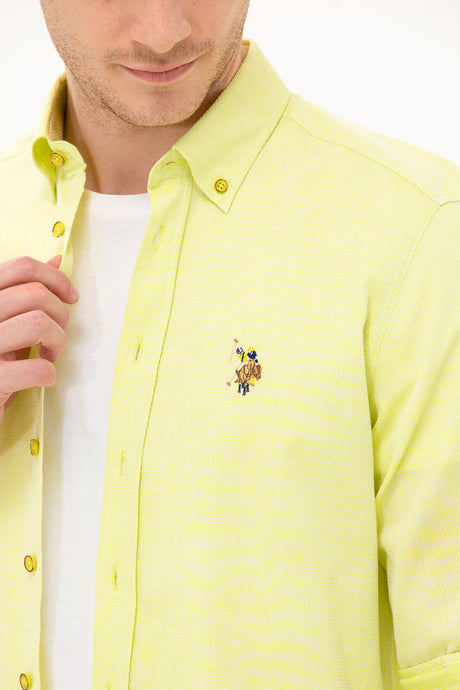 US POLO ASSN ERKEK DOKUMA GÖMLEK 1571045 - Koyu Sarı