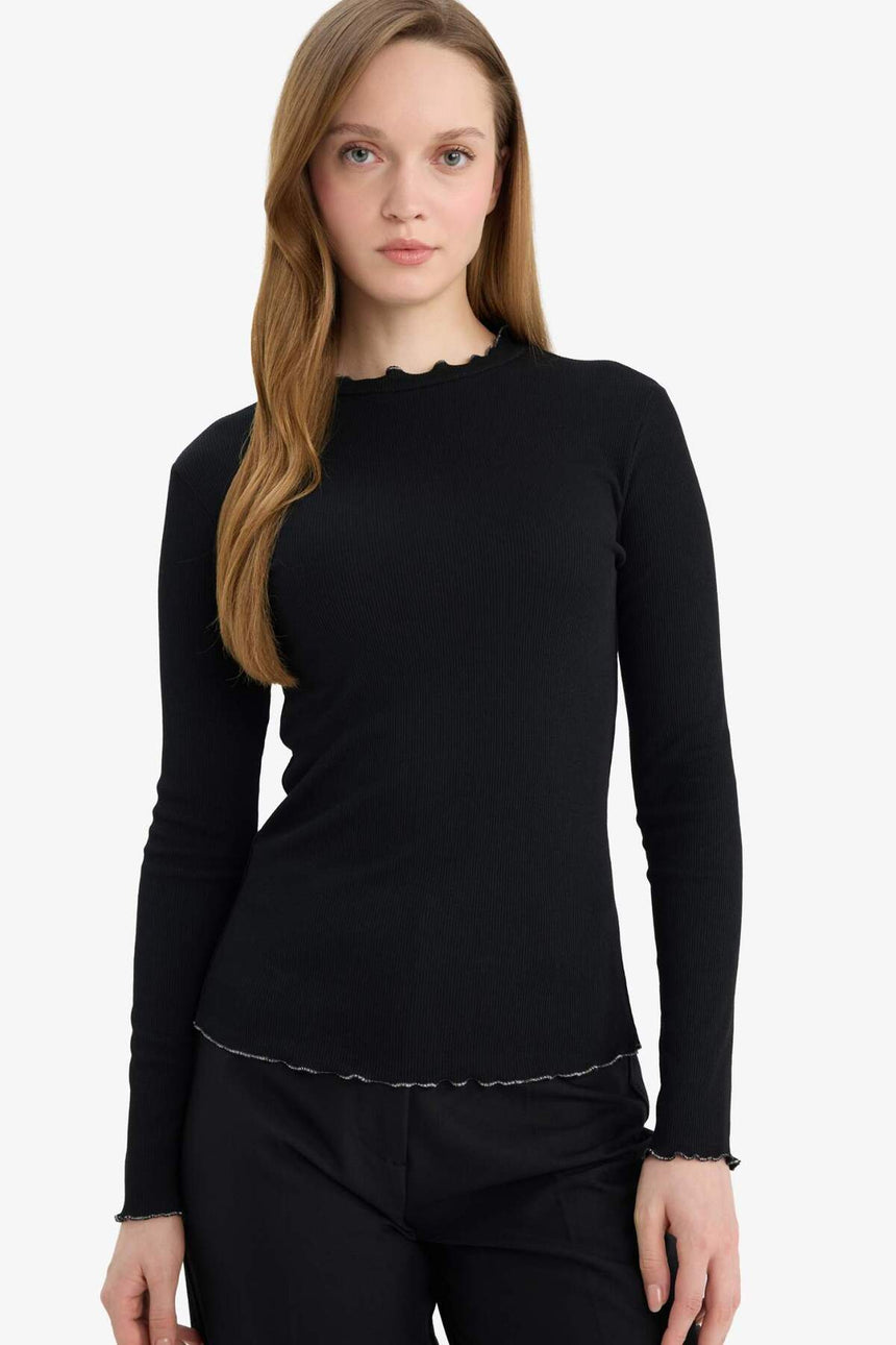 Defacto Kadın Knitted E9540AX - Siyah