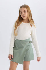 Defacto Çocuk Woven Skirt D9302A8 - Açık Yeşil