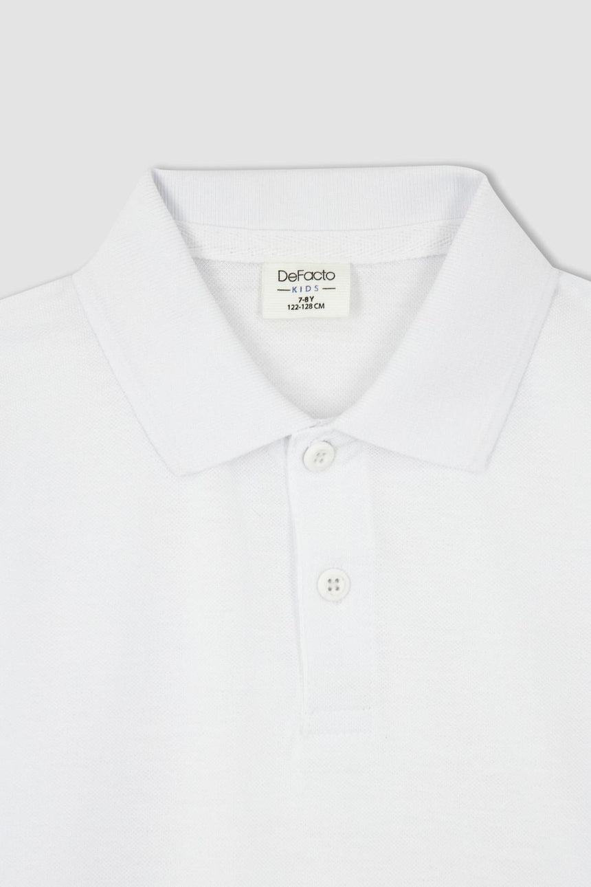 Defacto Çocuk Long Sleeve Polo T-Shirt L0288A6 - Beyaz