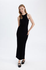 Defacto Kadın Short Sleeve Knitted Dress A4828Ax - Siyah