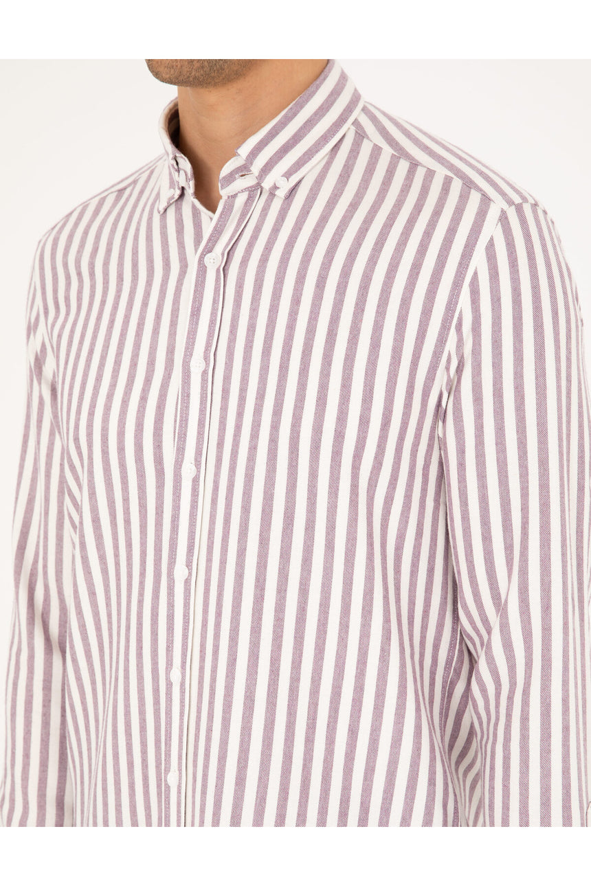 pierre cardin erkek dokuma gömlek 2021868 - Mor