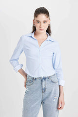 Defacto Kadın Woven Top D4013AX - Mavi