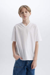 Defacto Çocuk Short Sleeve T-Shirt K1693A6 - Beyaz