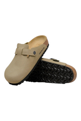 Sporline Birkenstock Boston unisex koyu yeşil mantar tabanlı terlik