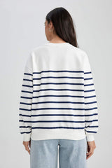 Defacto Kadın Sweat Shirt A9255Ax - Ekru