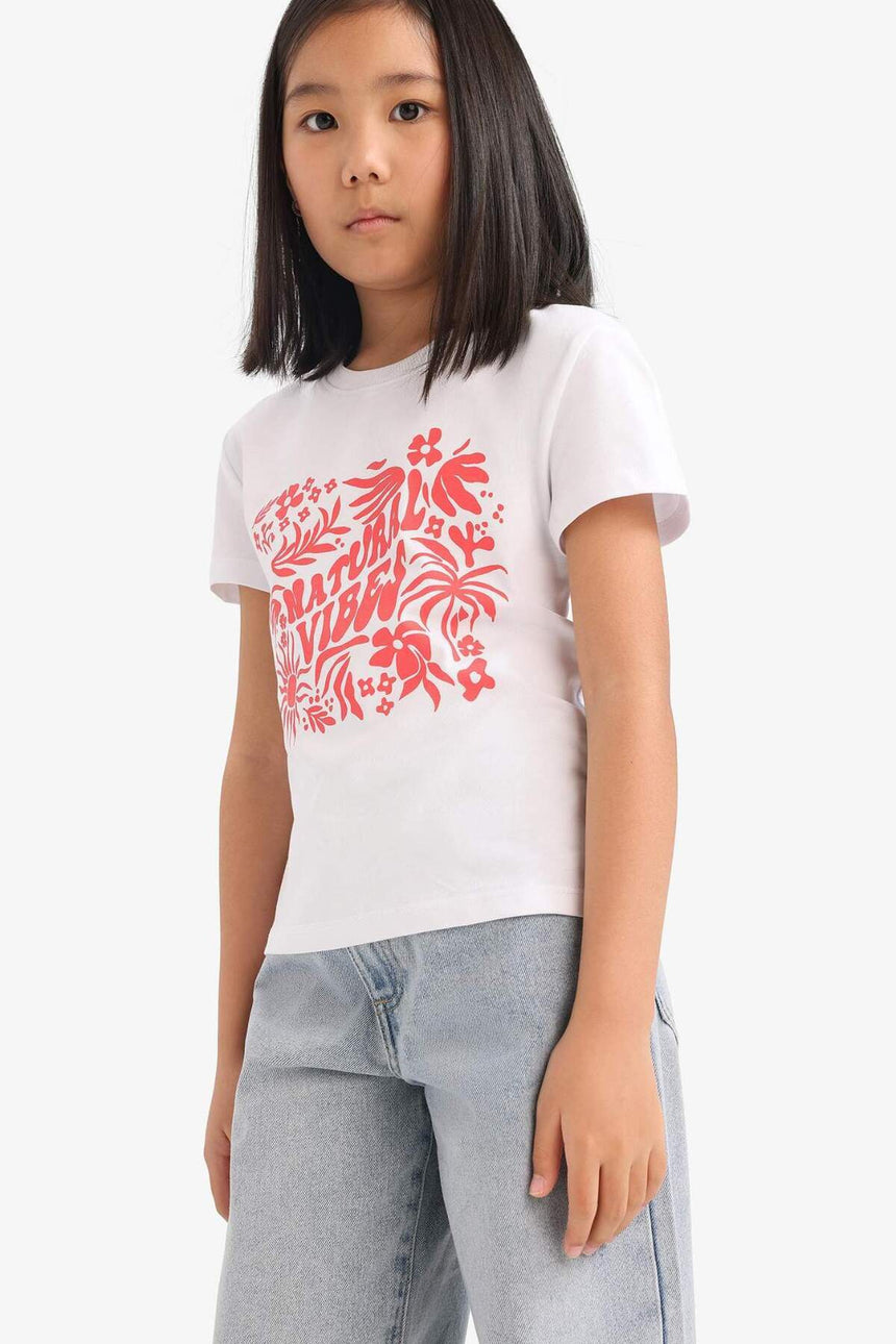 DeFacto E5893A8 Çocuk T-Shirt - Beyaz