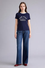 Defacto Kadın Short Sleeve T-Shirt H1402AX - Koyu Lacivert
