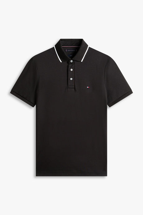 Tommy Hilfiger Erkek LIQUID COTTON TIPPED SLIM POLO MW0MW43144 - Siyah