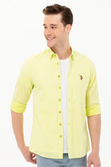 US POLO ASSN ERKEK DOKUMA GÖMLEK 1571045 - Koyu Sarı