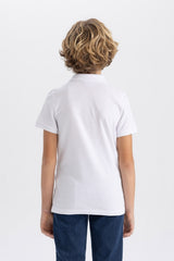 DeFacto K1689A6 Çocuk Polo Yaka T-Shirt - Beyaz