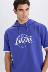 Defacto Erkek T-Shirt B3895Ax - Mor